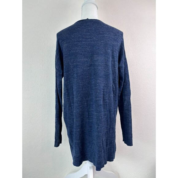 Eileen Fisher women's small blue heathered oversized long sleeve sweater top - Picture 4 of 7